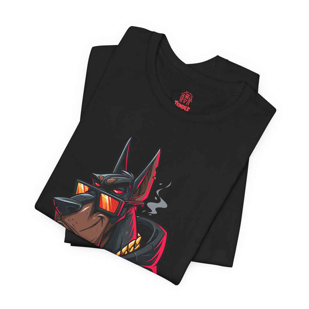 "Old Dog" Doberman Streetwear Graphic Tee — Urban Anubis Dog Design