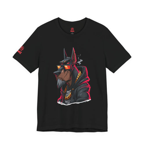 "Old Dog" Doberman Streetwear Graphic Tee — Urban Anubis Dog Design