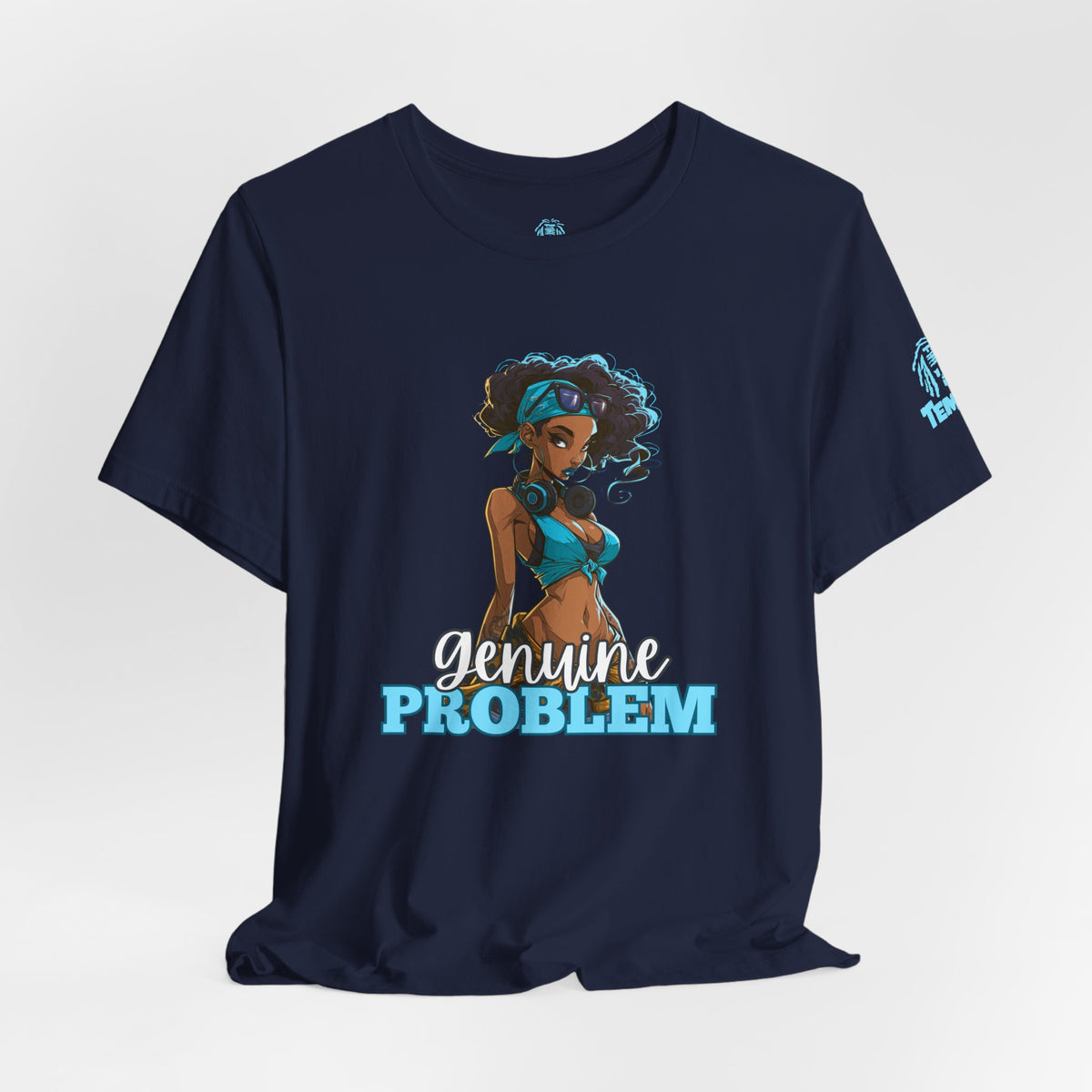 Genuine Problem Tee — Retro Afro Pin-Up Graphic T‑Shirt