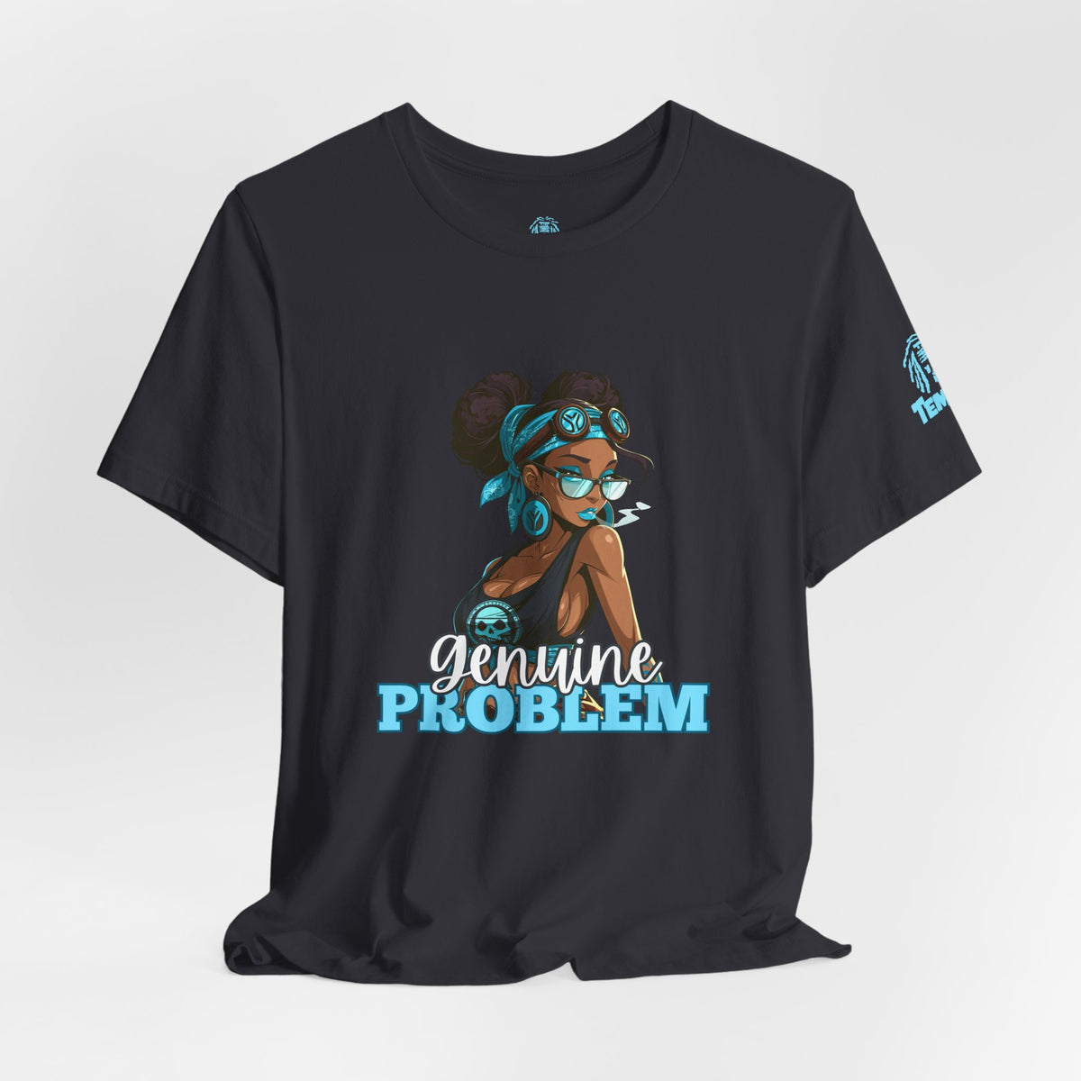 Genuine Problem Graphic Tee — Afro Puff Girl Illustration