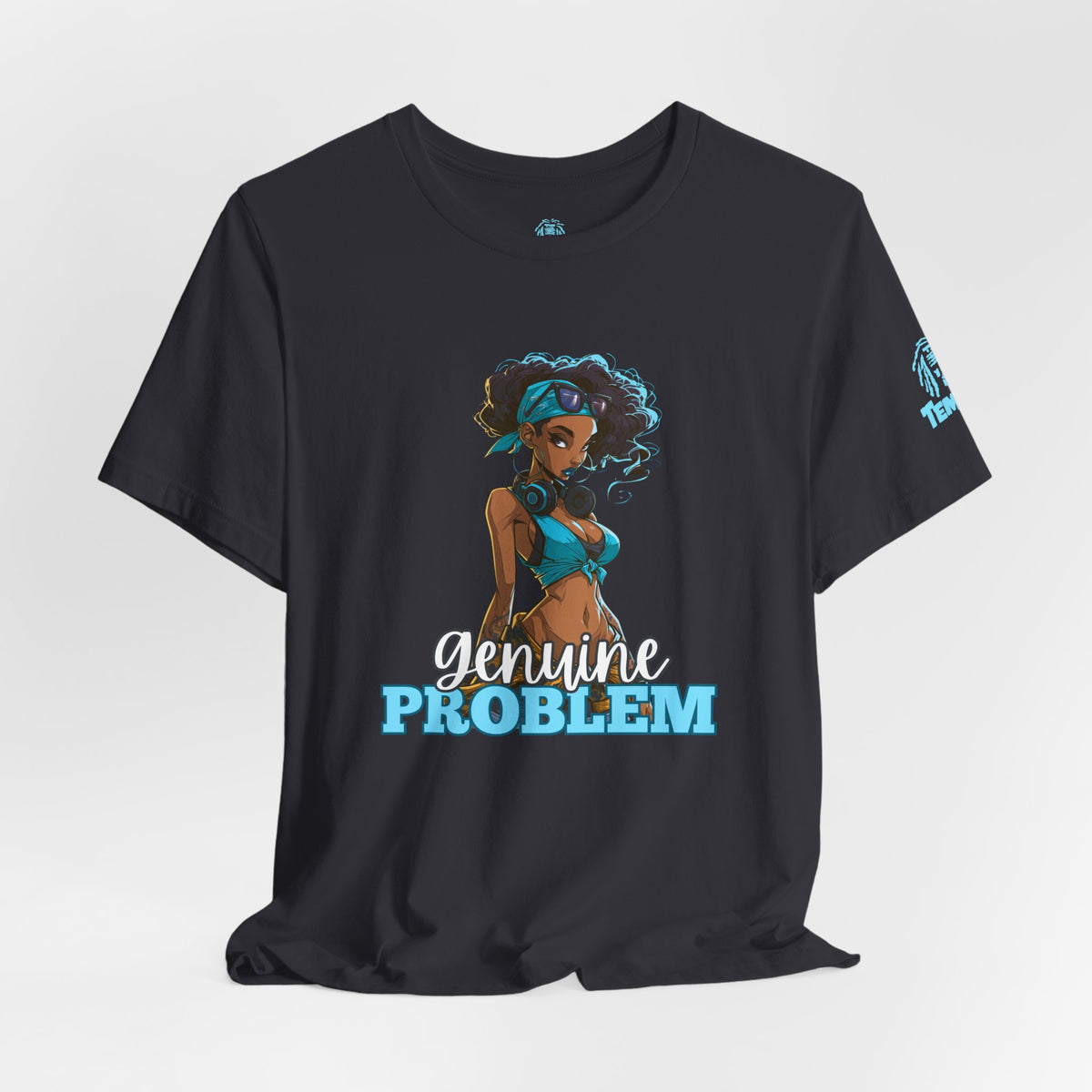 Genuine Problem Tee — Retro Afro Pin-Up Graphic T‑Shirt