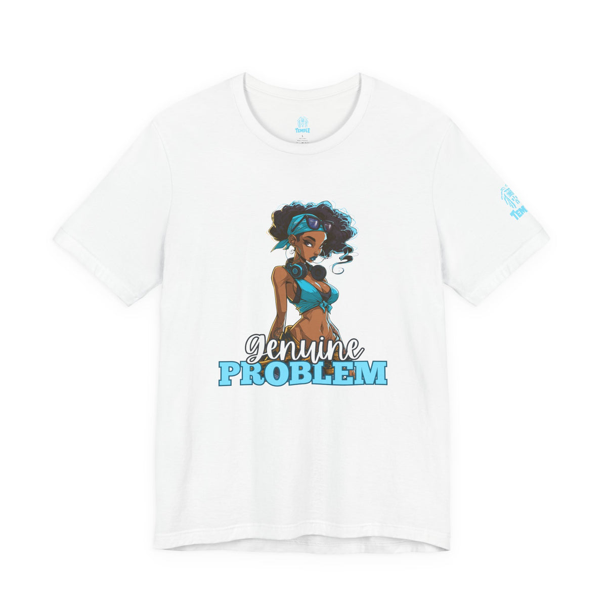 Genuine Problem Tee — Retro Afro Pin-Up Graphic T‑Shirt