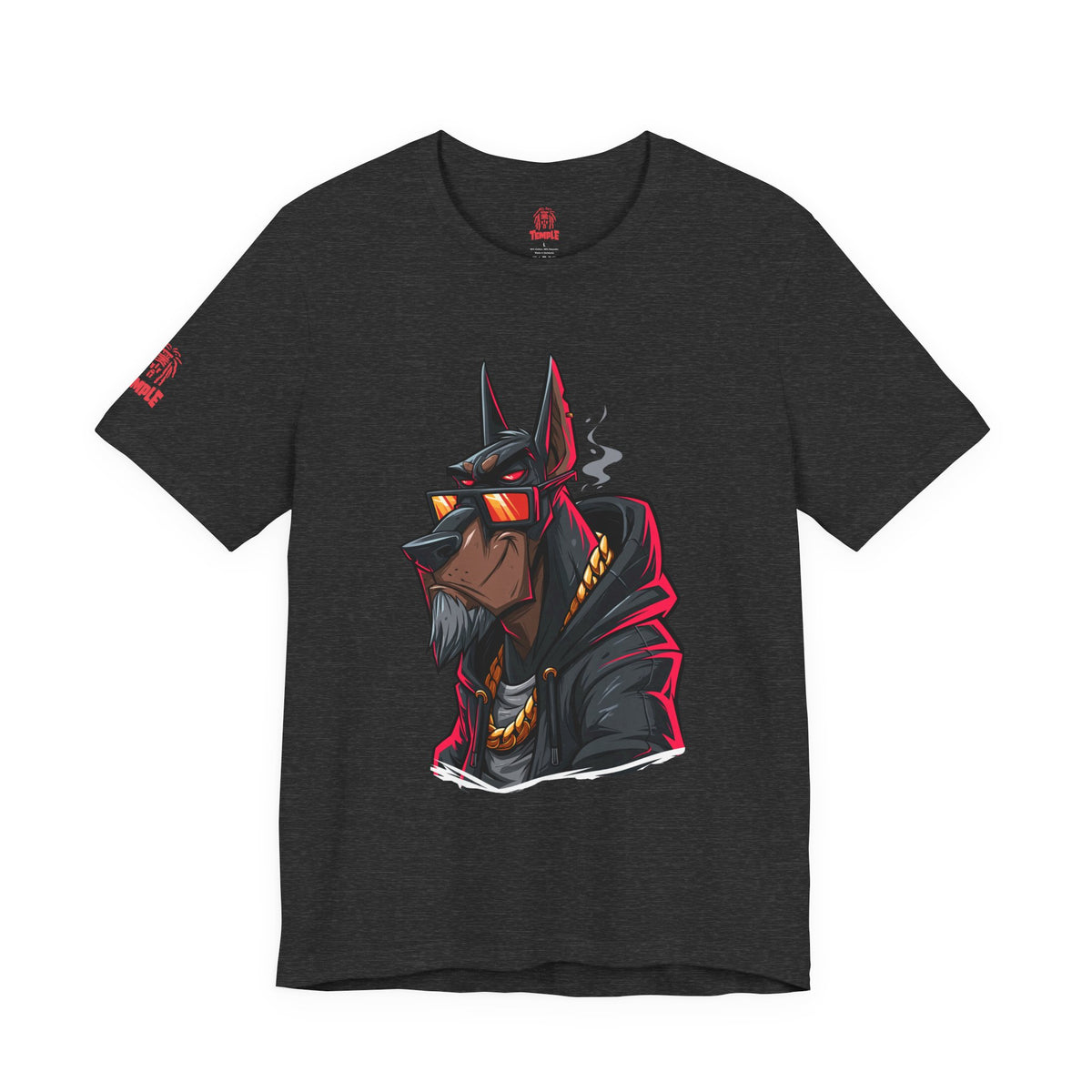 "Old Dog" Doberman Streetwear Graphic Tee — Urban Anubis Dog Design